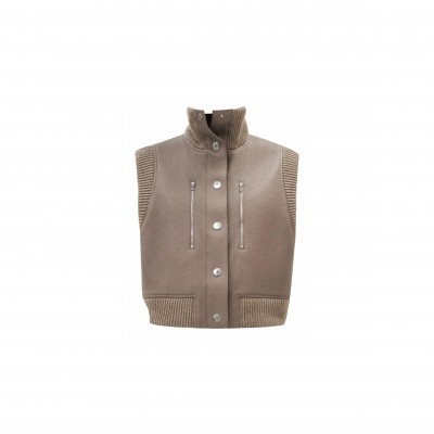 HERMES KHAKI LEATHER VEST 